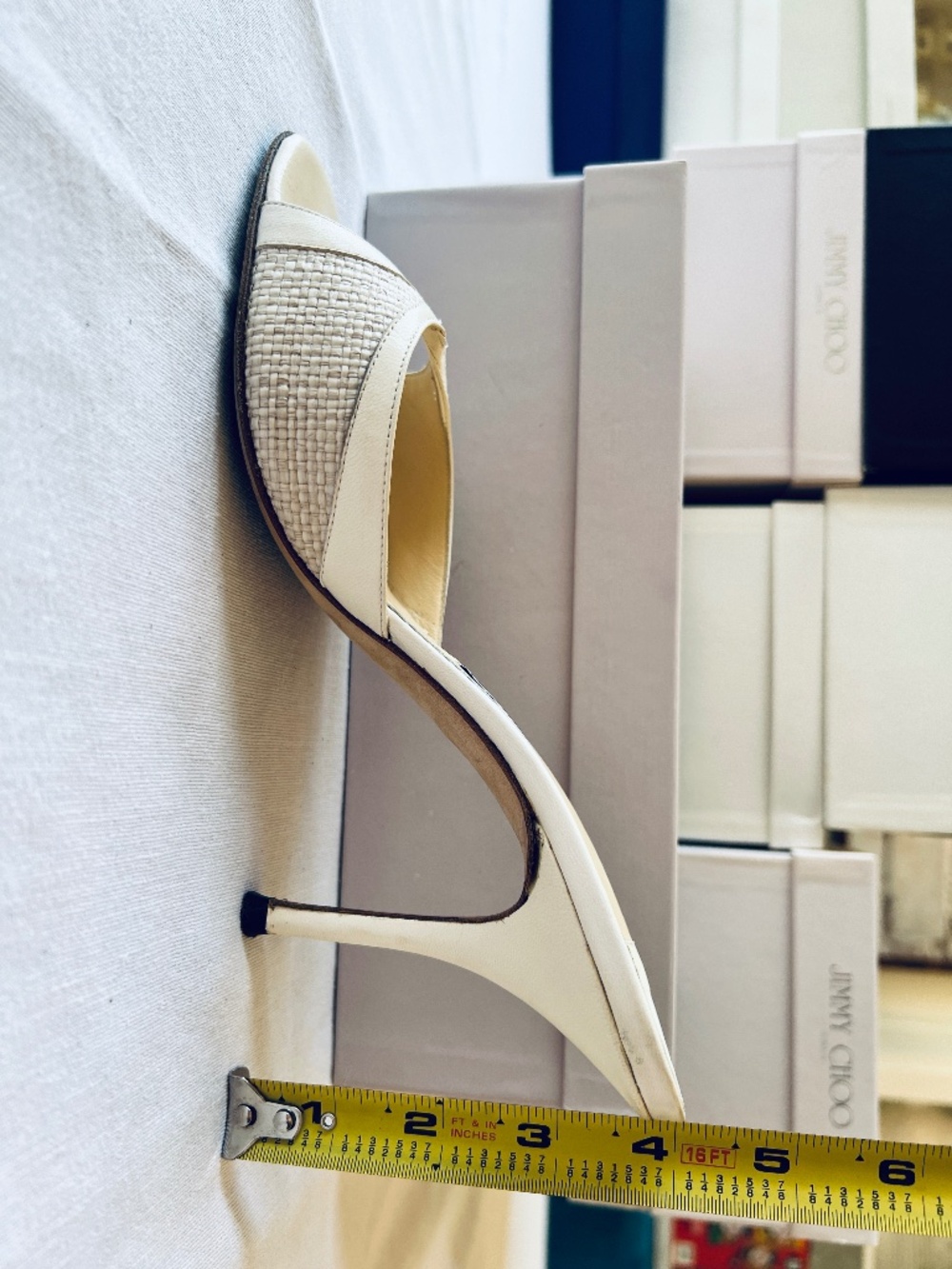 Vintage Jimmy Choo Raffia Heels 39.5 (9.5) - Picture 2 of 4